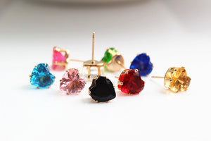 9 Color HOT Heart Crystal Womens Earring