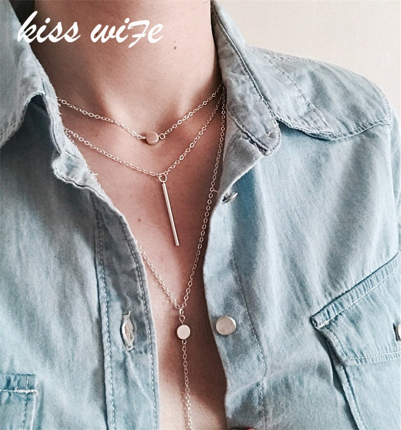 KISS WIFE Women Necklaces & Pendants 3 multi layer Tassel