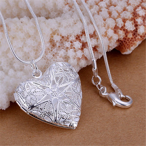 Silver Plated Women's Heart Necklace